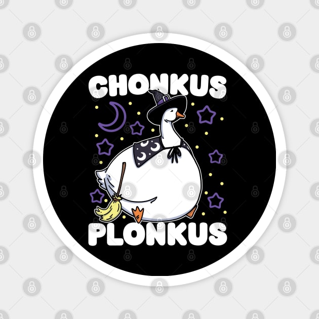 Chonkus Plonkus - Funny Cute Witch Goose Honkus Ponkus Parody Design - Ideal for Fun Halloween Costume Party, Gift, Kids and Adults Magnet by ZowPig Shirts